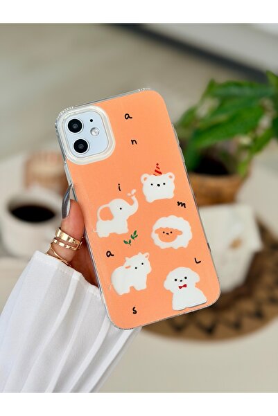 Go Aksesuar Iphone 11 Uyumlu Şeffaf Animal Baskılı Koruyucu SİLİKON Kılıf