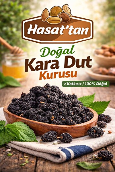 HASATTAN DUT KARA DUT KURUSU KATKISIZ NATURAL KARADUT 1.000 GR