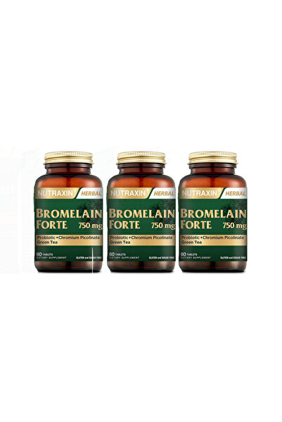 Nutraxin Herbal (Bromelain & Probiyotik Kompleks Formül) Takviye Edici Gıda 6...
