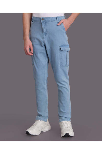 REDTAG Senior Boys Blue Cargo Jeans
