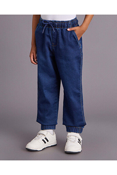 REDTAG Boys Blue Knit Joggers