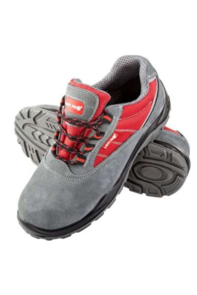 Lahti Pro Leather-suede-fabric shoe / Grey-red (s1psrc) - 44
