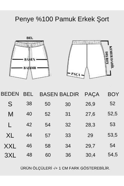 penyebizden Men's Regular Fit 100% Cotton Unprinted Shorts-Black