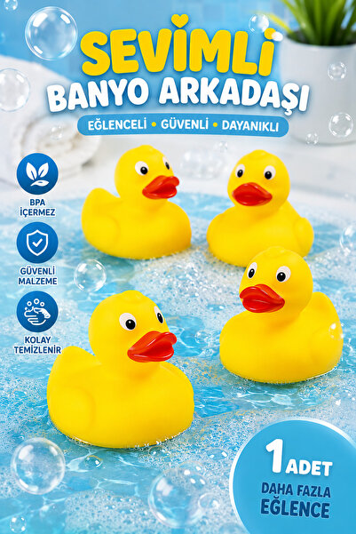 SYN AKSESUAR Ses Çıkaran Yüzen Ördek Banyo Oyuncağı – Çocuklar İçin Eğlenceli...