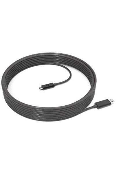logitech Cablu de date și încărcare, Logitech, USB-A/USB-C, 10m, Gri