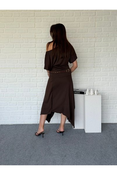 Goncalya Asymmetrical Skirted Modal Suit