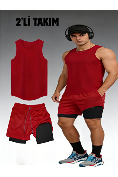 RUTBİL SPORTS 2'Lİ KISA TAYTLI ŞORT & SIFIR KOL COMPRESSİON BODY SET- FUTBOL-...