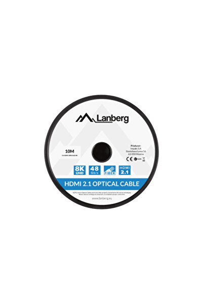 Lanberg HDMI 2.1 Καλώδιο Οπτικών Ινών AOC 10μ Αρσενικό σε Αρσενικό Μαύρο