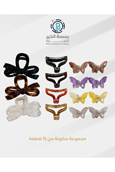 LOZAN مجموعة مشابك شعر 15 قطعة متعدد الأشكال والألوان