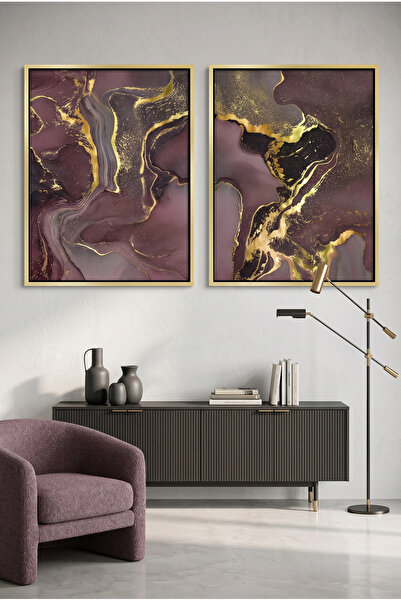 Jasmine Art Royal Agate Set of 2 Abstract Wall Art | Framed Canvas Print with...