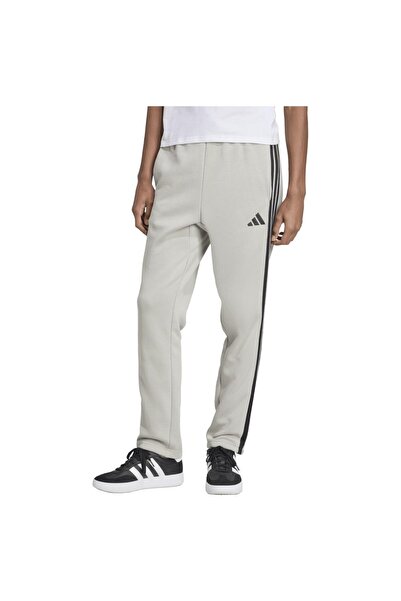 adidas Pantaloni din fleece pentru bărbați, cu 3 dungi și tiv deschis, mărimea S