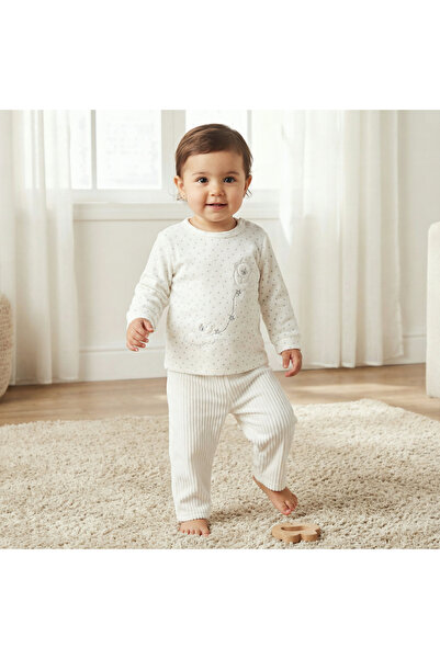 giggles Long Sleeves Pyjama Set with Bear Applique