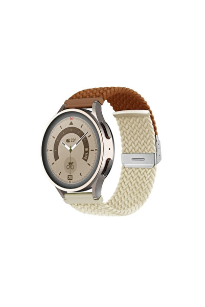 OEM Λουράκι νάιλον με ασημένια αγκράφα για Oneplus Watch 3, Καφέ Starlight