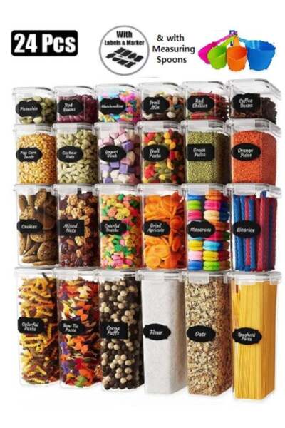MAHMIR 24 Pcs Airtight Food Storage Container Set with Lids, BPA Free, for Ki...