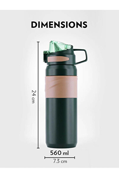 Borosil Vacuum Adventure Sipper Bottle, Black 560Ml
