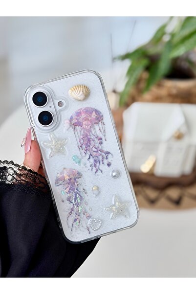 Go Aksesuar Iphone 16 Uyumlu DENİZ ANASI Tasarımlı Oyuncaklı Esnek Silikon Kılıf