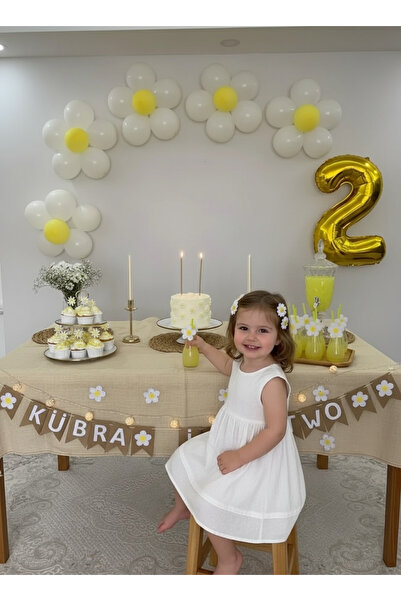 Gülfa Giftbox Papatya Temalı Doğum Günü Seti 4 Adet Çiçek Yapma Aparatı + 25 ...