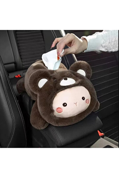 BABUN Cute Plush Tabletop Car Napkin Holder, Compatible with Car Armrest and ...
