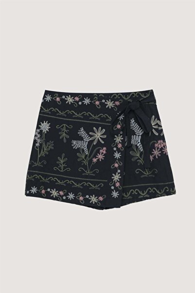 MU&ME BOUTİQUE Short Skirt Embroidered Double Breasted