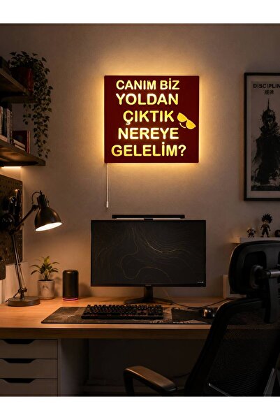 PikapikLazer Ledli Kişiye Özel Duvar Tablosu 40*37 cm