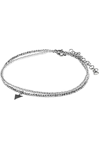 MINZA Triangle Women's Anklet, 925 Sterling Silver, Beaded Chain Anklet, with...