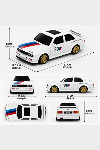 Get's On Oyuncak Şarjlı 30 Km Hız Yapan Hız Ayarlı 4x4 BMW e30 2.4 Ghz Uzaktan Kumandalı Drift Arabası 7 Farklı Neon Işık