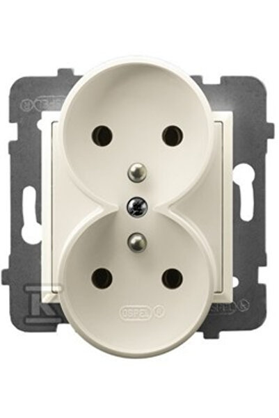 OSPEL ARIA Priză dublă cu/ecru GP-2URZ/m/27