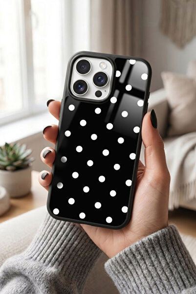 Snacase Apple iPhone 14 Pro Max Uyumlu Puantiye Deseni Tasarımlı Parlak Premi...