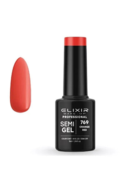 Elixir Επαγγελματικό Ημι-τζελ Μόνιμο Βερνίκι Νυχιών 769 Πορτοκαλοκόκκινο 5ml