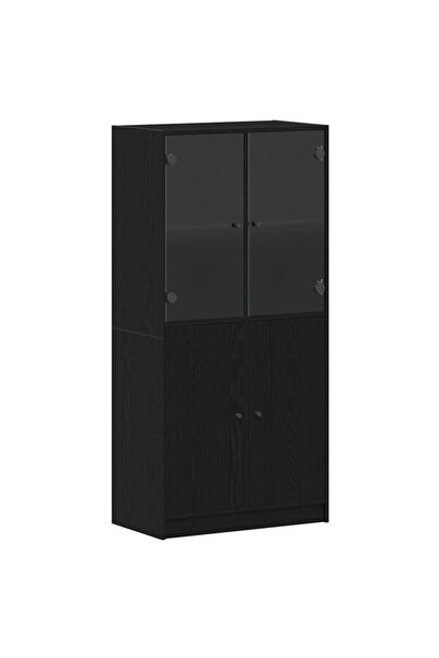 vidaxl Comodă din stejar negru 68 x 37 x 142 cm