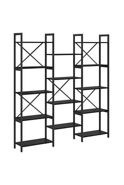 vidaxl Raft pentru cărți Stejar Negru 156 x 25 x 167 cm Lemn compozit