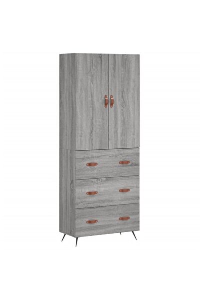 vidaxl Dulap înalt, gri Sonoma, 69,5 x 34 x 180 cm, lemn prelucrat