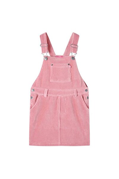 vidaxl Rochie salopetă pentru copii, din velur, roz deschis, 116