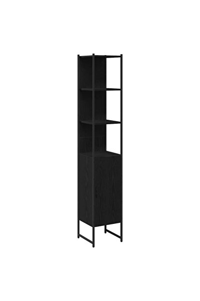 vidaxl Dulap de Baie Stejar negru 33 x 33 x 185,5 cm Lemn compozit