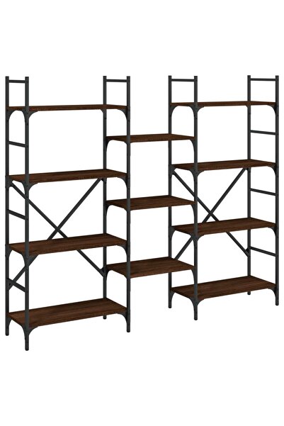 vidaxl Bibliotecă, stejar maro, 160x28,5x136,5 cm, lemn prelucrat