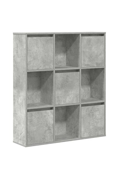 vidaxl Bibliotecă, gri beton, 89x24x101,5 cm, lemn prelucrat