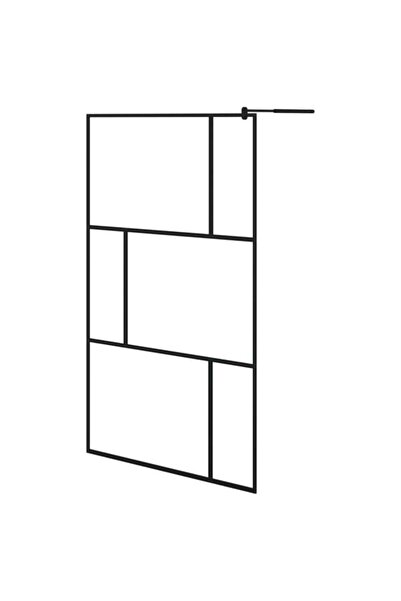 vidaxl Paravan de duș walk-in, negru, 115 x 195 cm, sticlă securizată