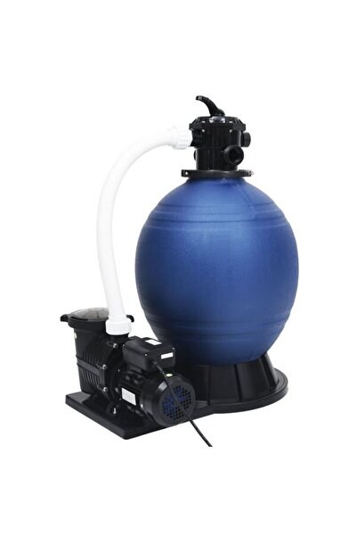 vidaxl Filtru de nisip, robinet cu 7 căi, pompă de 1000 W, albastru/negru