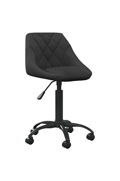 vidaxl Scaun de birou, negru, catifea