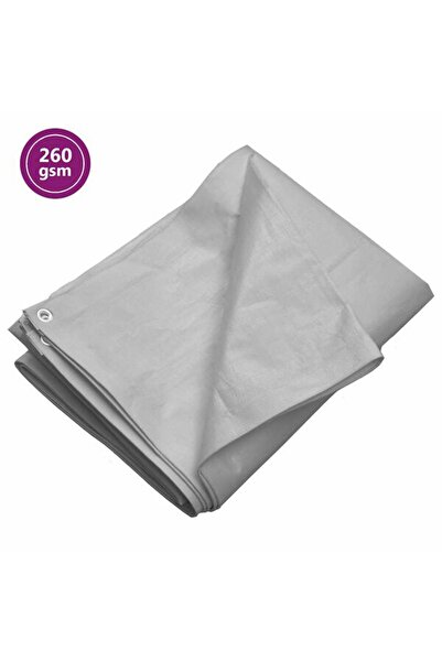 vidaxl Prelată 260 g/m², gri, 8 x 12 m, HDPE