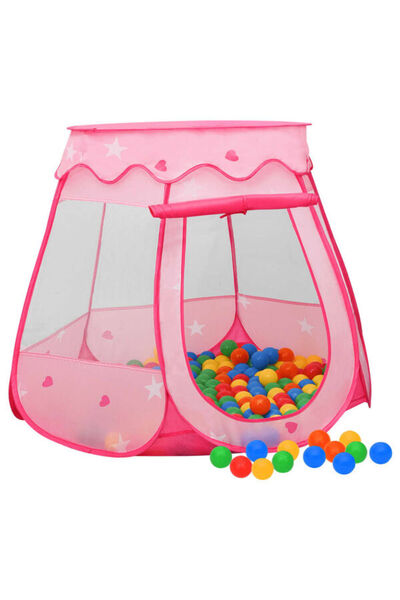 vidaxl Cort de joacă pentru copii cu 250 de mingi, roz, 102 x 102 x 82 cm