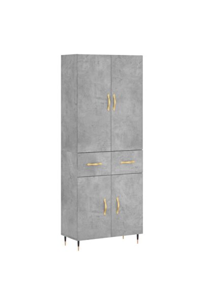 vidaxl Dulap înalt, gri beton, 69,5 x 34 x 180, lemn prelucrat