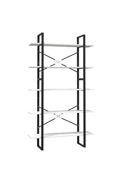 vidaxl Bibliotecă cu 5 rafturi, albă, 100 x 30 x 175 cm, din lemn masiv de pin