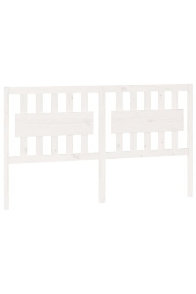 vidaxl Tăblie de pat, alb, 155,5x4x100 cm, lemn masiv de pin