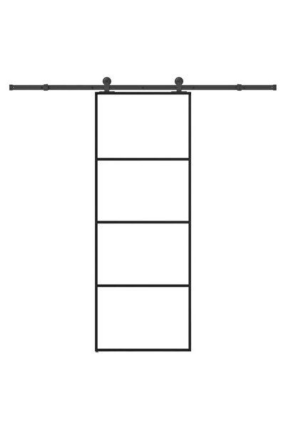 vidaxl Ușă glisantă cu set de feronerie, 76 x 205 cm, sticlă ESG/aluminiu