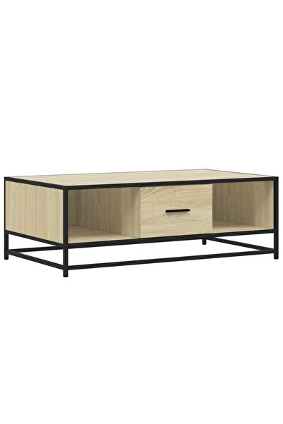 vidaxl Măsuță cafea stejar sonoma 100x57x35 cm lemn prelucrat și metal