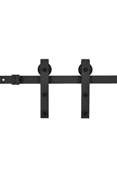 vidaxl Set feronerie ușă glisantă SKIEN, negru, 200 cm, oțel