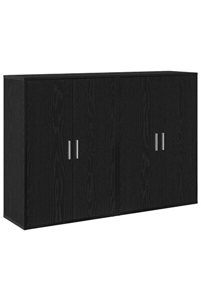 vidaxl Comodă 2 buc. Stejar Negru 60 x 31 x 84 cm Lemn Compozit