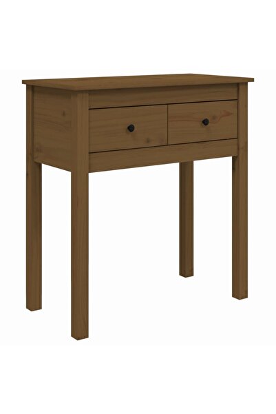 vidaxl Masă consolă, maro miere, 70x35x75 cm, lemn masiv de pin