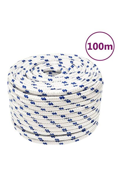vidaxl Frânghie pentru barcă, Albă, 14 mm, 100 m, Polipropilenă